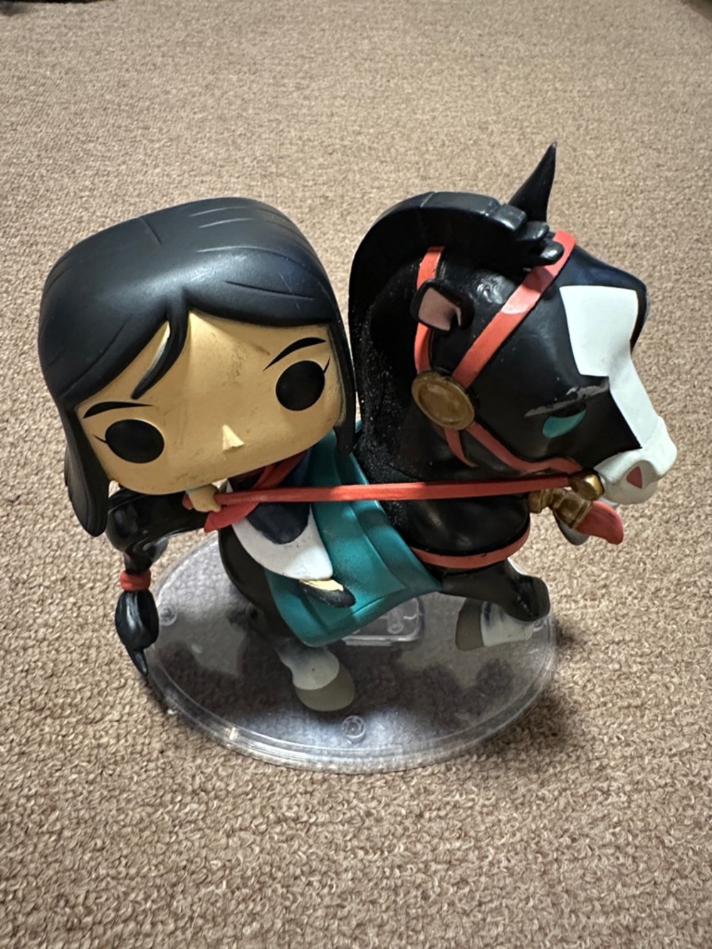 Funko Mulan Figure and Khan Horse, with stand pre-owned